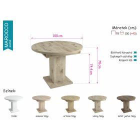   Marocco nyitható kör étkezőasztal Dexter székkel  - étkezőgarnitúra