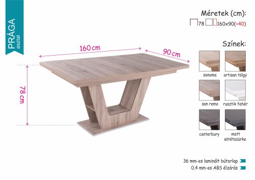 Dexter szék Prága asztallal étkezőgarnitúra