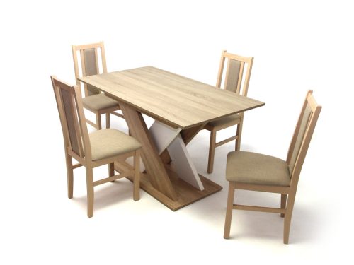 Berlin asztal Sonoma/Fehér 135 cm