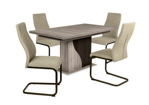 Teo szánkótalpas szék Alíz asztallal - étkezőganitúra