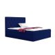 TYP 56 sötétkék kárpitozott boxspring ágy 140*200