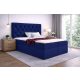TYP 56 sötétkék kárpitozott boxspring ágy 140*200