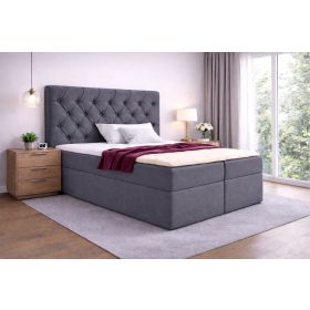 TYP 56 sötétszürke kárpitozott boxspring ágy 140*200