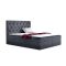 TYP 56 sötétszürke kárpitozott boxspring ágy 140*200