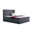 TYP 56 sötétszürke kárpitozott boxspring ágy 140*200