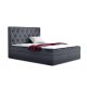 TYP 56 sötétszürke kárpitozott boxspring ágy 140*200