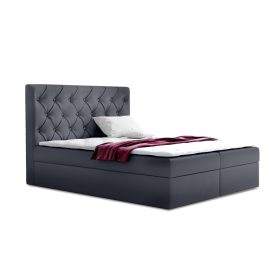 TYP 56 sötétszürke kárpitozott boxspring ágy 140*200