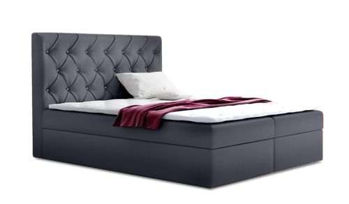TYP 56 sötétszürke kárpitozott boxspring ágy 140*200
