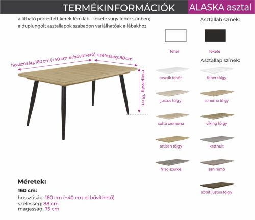 Sonja szék Alaska asztallal - étkezőganitúra