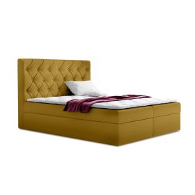 TYP 56 okkersárga kárpitozott boxspring ágy 140*200