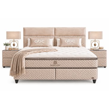   BABYLON beige kárpitozott ágyneműtartós ágy SZETT  matraccal 160*200