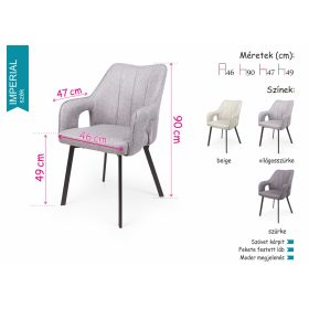   Imperial szövetes szék Dorothy étkezőasztallal  - étkezőgarnitúra