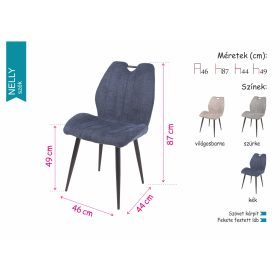   Nelly szövetes szék Dorothy étkezőasztallal  - étkezőgarnitúra