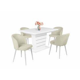   Olaf kordbársony szék Fanni étkezőasztallal  - étkezőgarnitúra