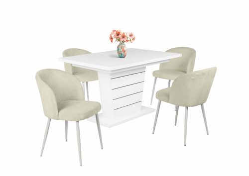 Olaf kordbársony szék Fanni étkezőasztallal  - étkezőgarnitúra