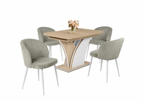 Olaf kordbársony szék Enzo asztallal - étkezőgarnitúra