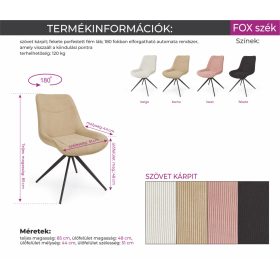 Fox forgatható szék Marocco asztallal - étkezőganitúra