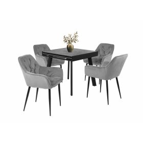 Noel bársony szék Diaz asztallal - étkezőganitúra