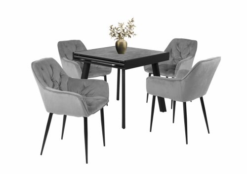 Noel bársony szék Diaz asztallal - étkezőganitúra